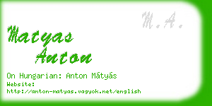matyas anton business card